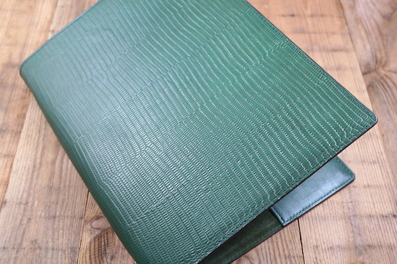 APEE皮手工~万用手册~26孔B5~蜥蜴皮纹草绿 - 笔记本/手帐 - 真皮 绿色