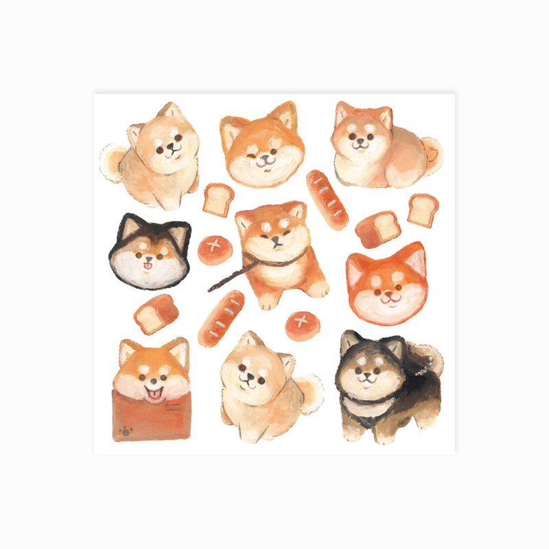 Transparent sticker : shiba inu - 贴纸 - 塑料 橘色