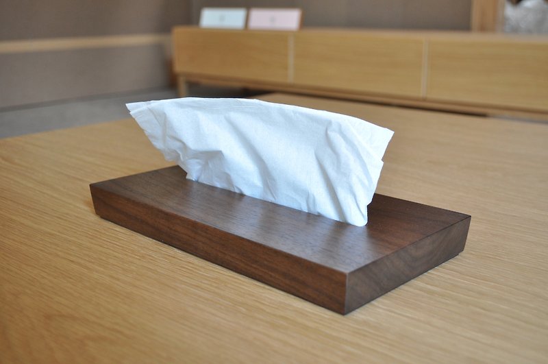 薄纸巾盒　胡桃木 - 收纳用品 - 木头 黑色