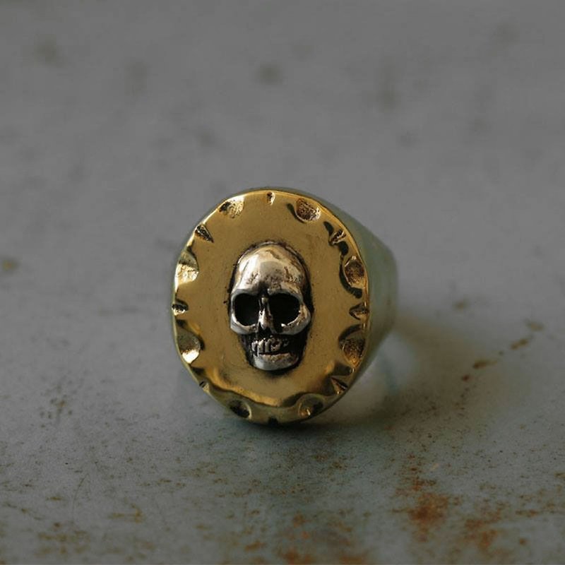 墨西哥骑自行车的人戒指纯银复古头骨部落SUGAR死的十字朋克 - 戒指 - 其他金属 金色