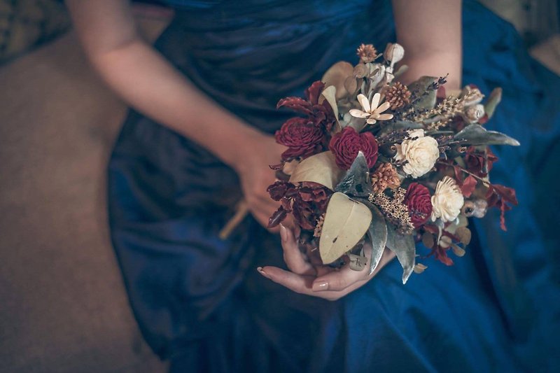 幸福婚礼-干燥花永生花-新娘捧花 情人节 婚礼 - 干燥花/捧花 - 植物．花 红色