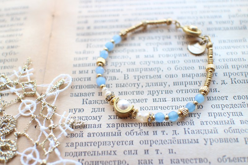 水蓝雨果-珍珠 黄铜手环 - 手链/手环 - 其他金属 多色