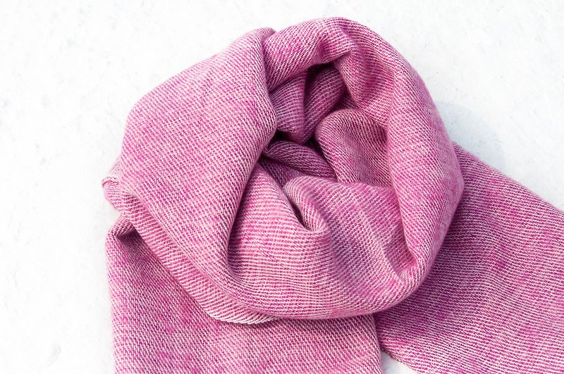 羊毛披巾/针织围巾/针织披巾/盖毯/纯羊毛围巾/羊毛披巾-香槟葡萄 - 围巾/披肩 - 羊毛 紫色
