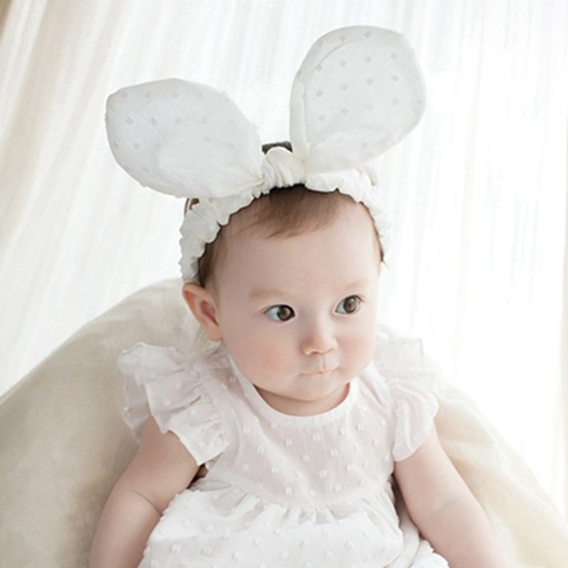 韩国Happy Prince Mariel长耳兔女婴童发带  韩国制 - 婴儿帽/发带 - 棉．麻 白色