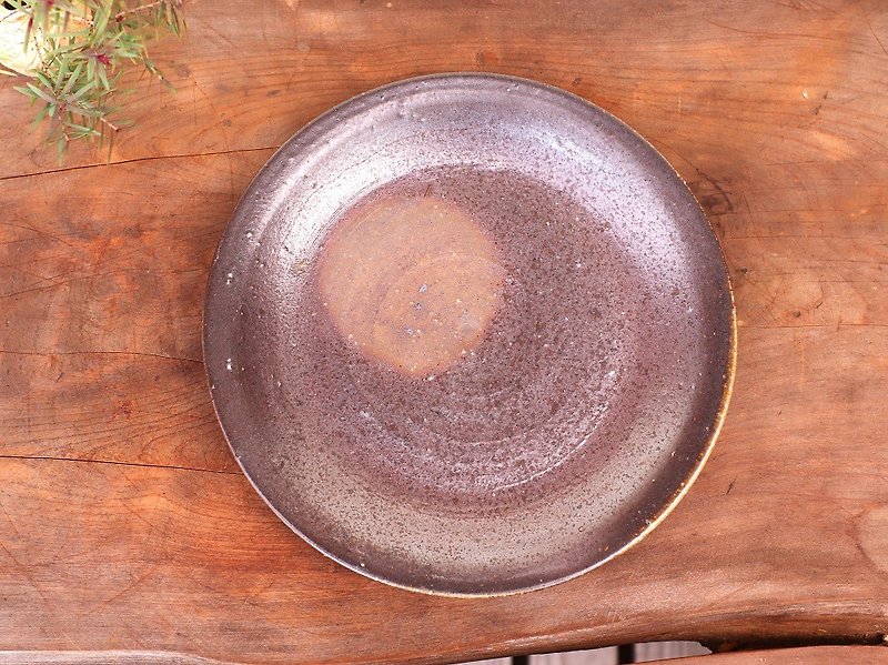 備前焼 皿(21cm)　sr3-079 - 盘子/餐盘/盘架 - 陶 咖啡色