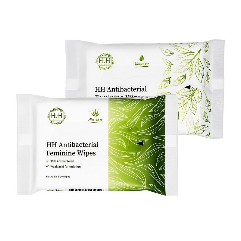 HH 女性私密湿式卫生纸(抗菌配方/10抽) x10包 - 生理用品 - 纸 