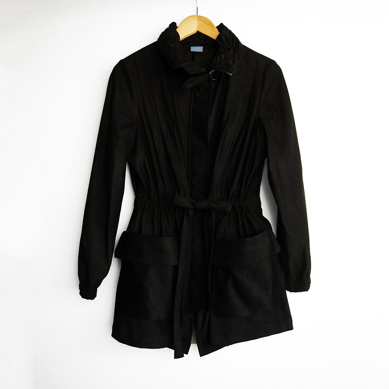 冬，黑色幽默大衣 - 女装休闲/机能外套 - 聚酯纤维 黑色