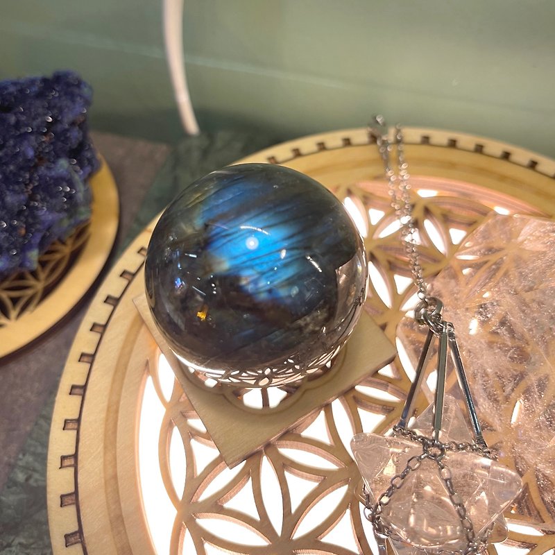 【晶石摆件】42mm 拉长石水晶球 /家居 办工室布置 - 摆饰 - 水晶 蓝色