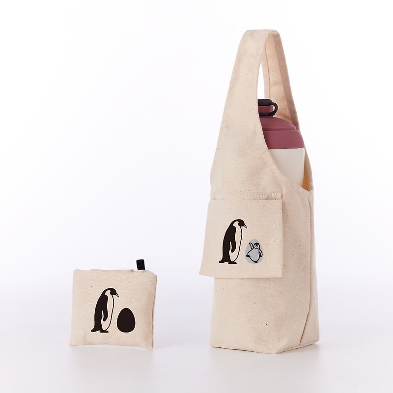 YCCT环保饮料提袋包覆款 - 企鹅 - 杯瓶都能装的环保杯袋 - 随行杯提袋/水壶袋 - 棉．麻 多色