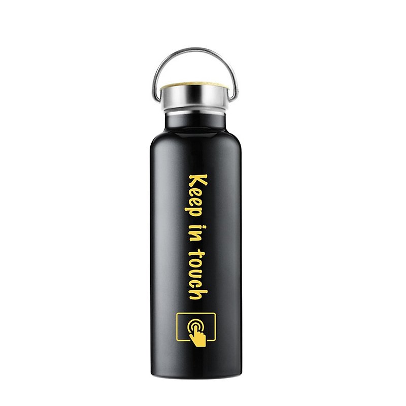 竹盖真空运动水瓶系列 PLUS (KEEP IN TOUCH) - 保温瓶/保温杯 - 其他金属 黑色
