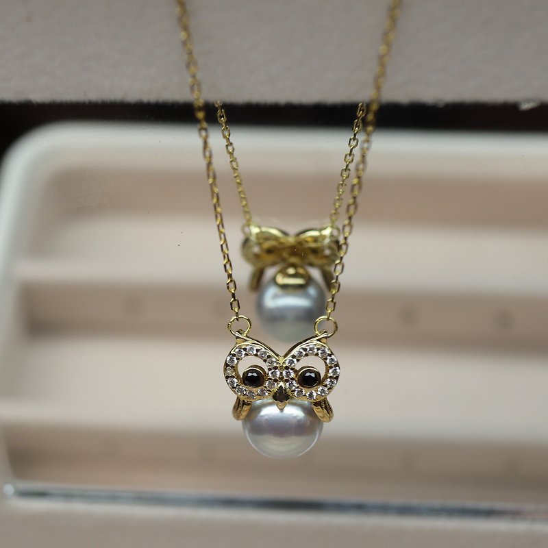 【猫头鹰】真多麻海水珍珠项链 | 静谧之珠 - 项链 - 珍珠 