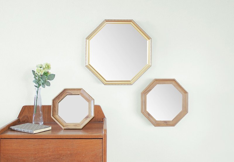 八角鏡 Prologue Octagon Stand & Wall Mirror S Size プロローグ 八角ミラー 日本製 - 彩妆刷具/镜子/梳子 - 塑料 金色