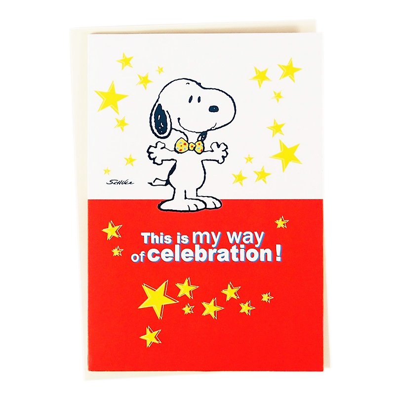 Snoopy 锵锵 这是我的庆祝方式【Hallmark-Peanuts-立体卡片】 - 卡片/明信片 - 纸 红色