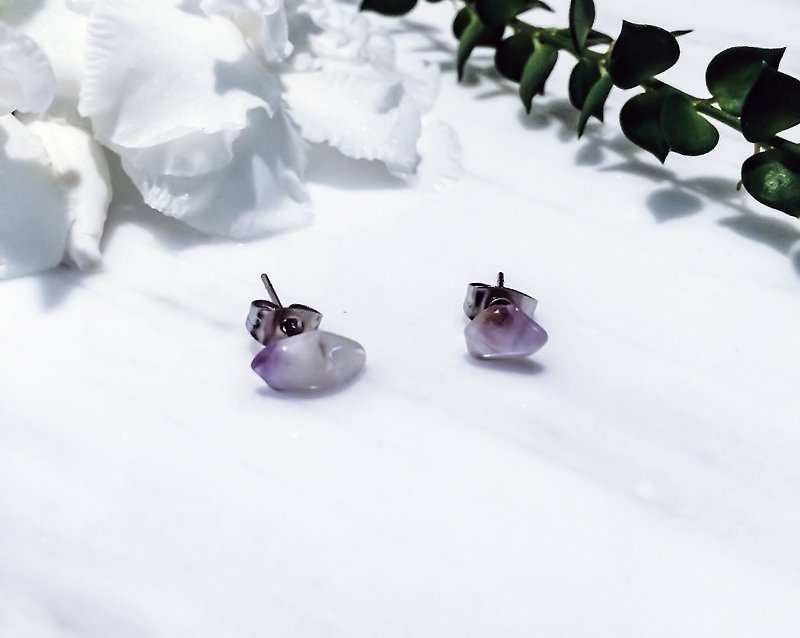 colorful dream earrings | 迷幻烟雾-耳环 - 耳环/耳夹 - 宝石 紫色