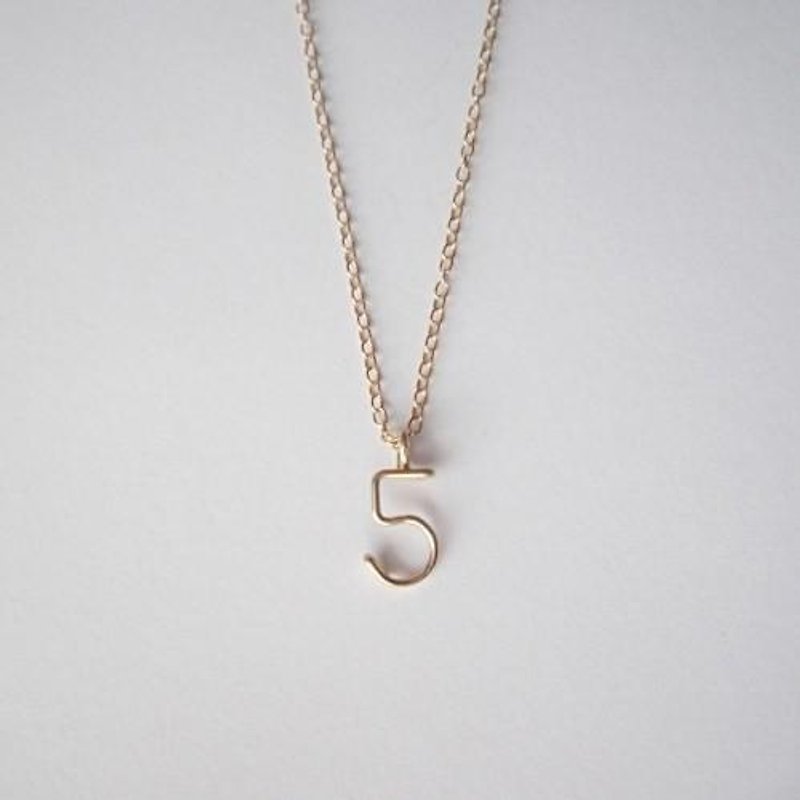 ナンバー(数字)ネックレス - 项链 - 其他金属 金色