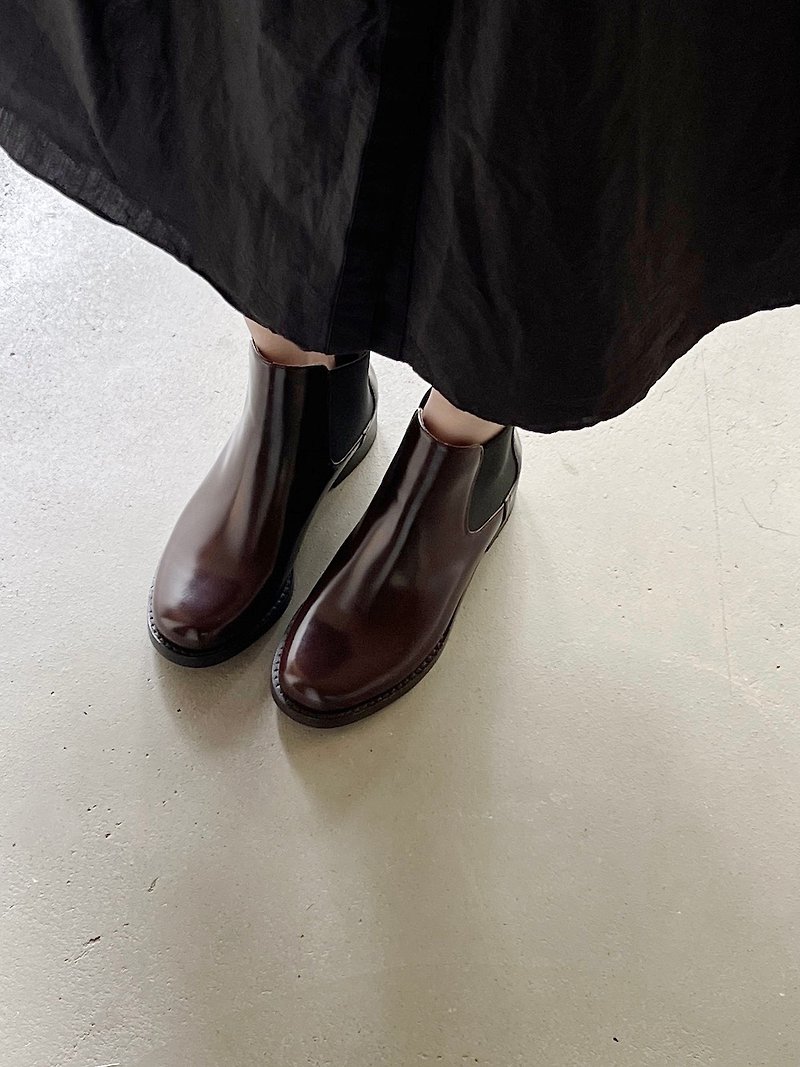 头层牛皮 手工职人製作 经典耐穿切尔西短靴 咖啡色 - 女款皮鞋 - 真皮 咖啡色