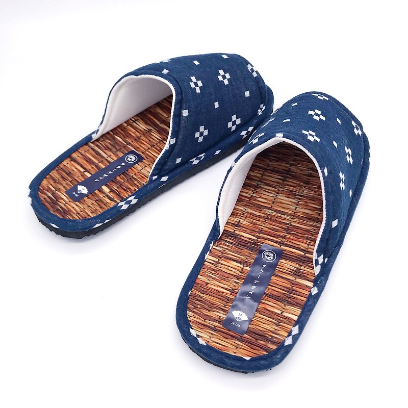 Japanese Cotton Slippers(Unisex) - Free Shipping!!! - 室内拖鞋 - 棉．麻 蓝色