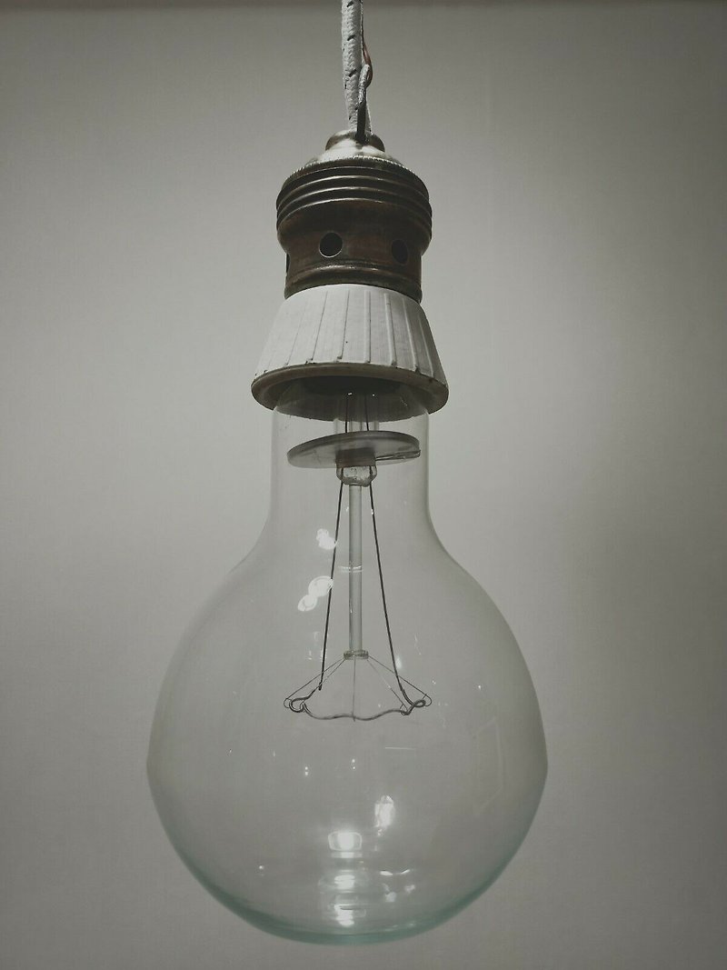 Original Pendant lamp with large 500W incandescent lamp, E40, Vintage, USSR Loft - 灯具/灯饰 - 其他材质 透明