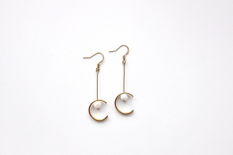 黄铜耳环|白松石   耳针/耳夹 - 耳环/耳夹 - 铜/黄铜 
