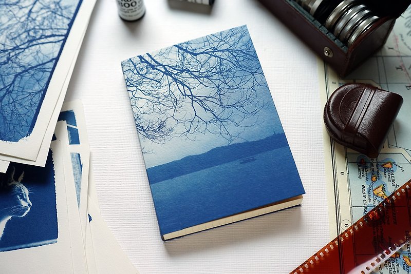 手工蓝晒笔记本 - 漫步西湖 - 笔记本/手帐 - 纸 蓝色