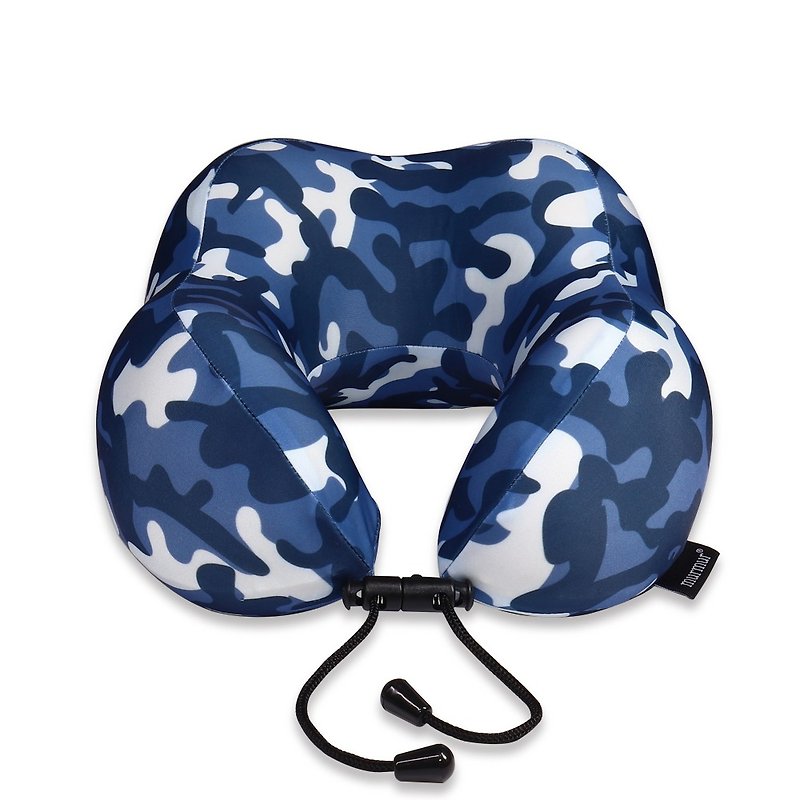 murmur旅行颈枕-迷彩蓝 | U型护颈枕推荐(附收纳袋) - 颈枕/旅行枕 - 聚酯纤维 蓝色