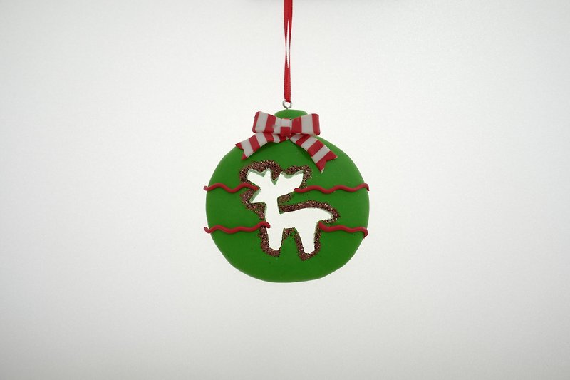 圣诞麋鹿吊饰 - 吊饰 - 陶 绿色