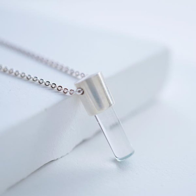 天然宝石白水晶手工纯银项链 - 项链 - 水晶 透明