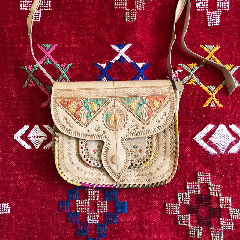 摩洛哥 彩色骆驼包 慕古纳春泥与玫瑰二世 - 侧背包/斜挎包 - 真皮 多色