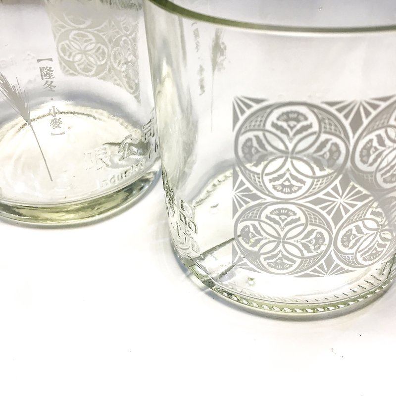 隆冬小麦 金门高粱酒瓶花砖玻璃杯 - 茶具/茶杯 - 玻璃 银色
