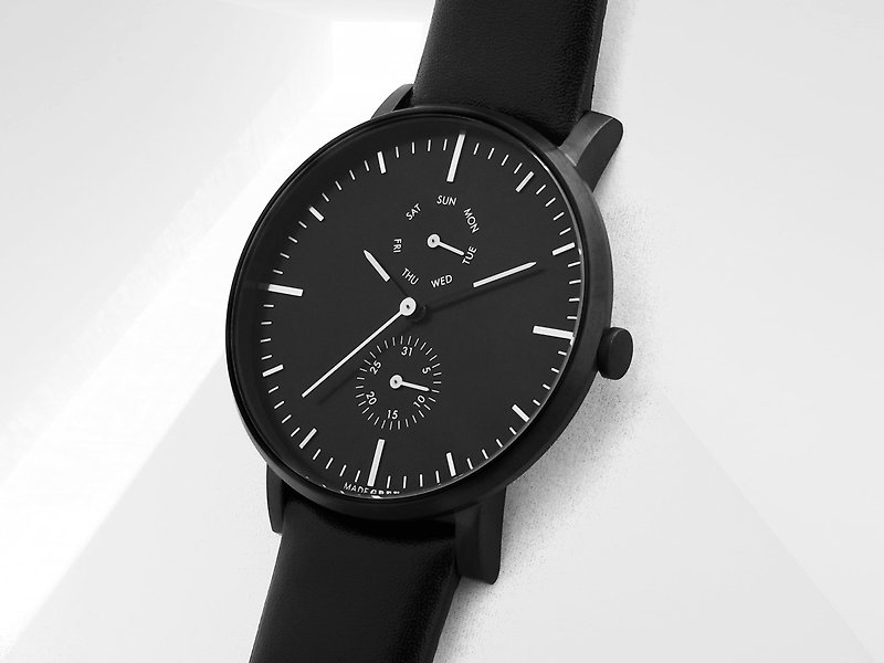 黑色 MG002 手表 | 真皮皮带 - 女表 - 其他金属 黑色