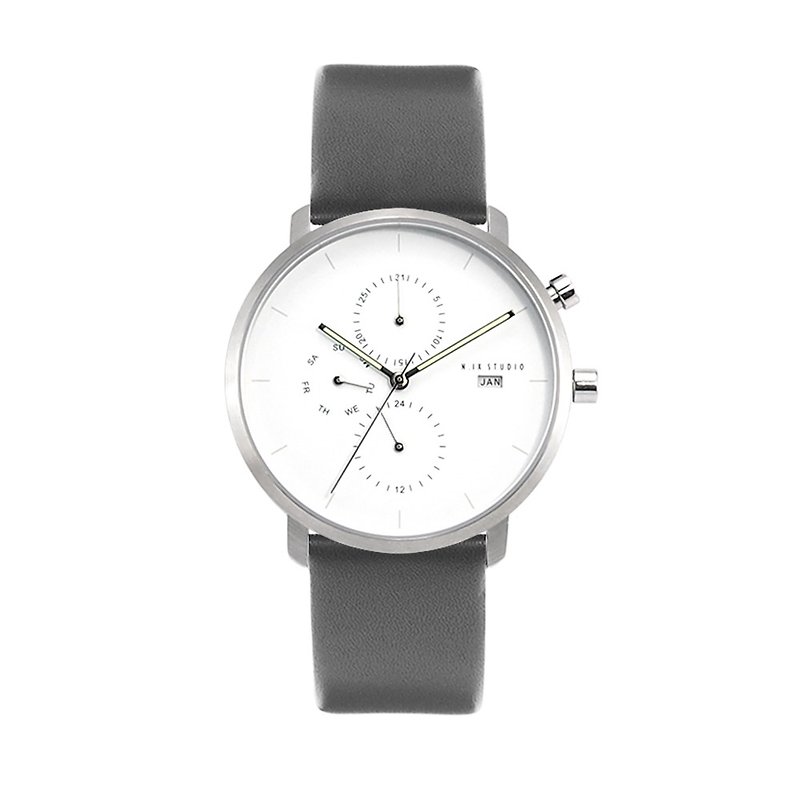 Minimal Watches : MONOCHROME CLASSIC - PEARL/LEATHER (Gray) - 女表 - 真皮 灰色