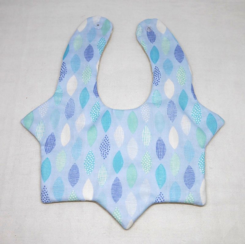 Japanese Handmade 8-layer-gauze Baby Bib - 围嘴/口水巾 - 棉．麻 蓝色
