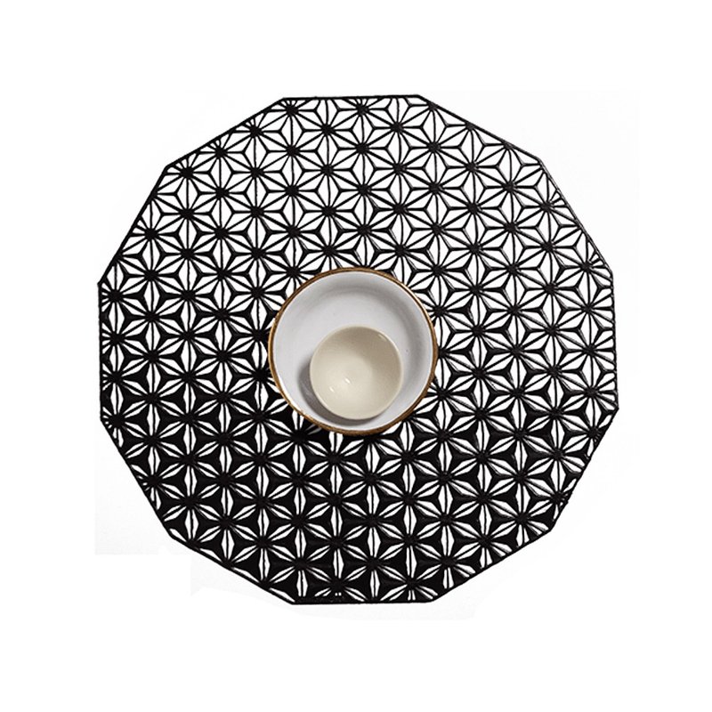 Kaleidoscope万花筒系列-餐垫35.6cm(黑色) - 餐垫/桌巾 - 塑料 黑色