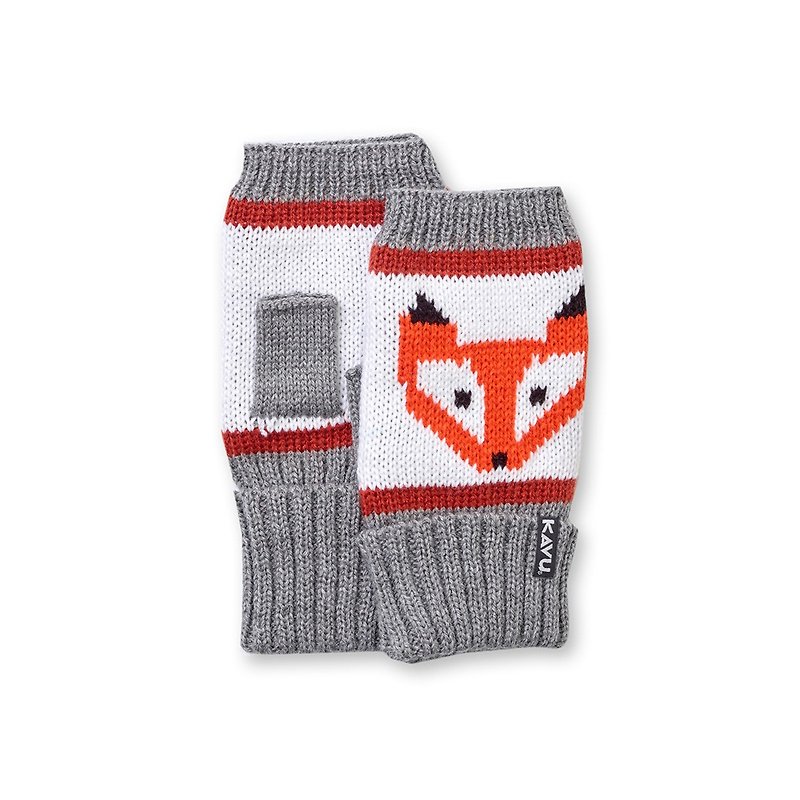 【西雅图 KAVU】Montana 保暖造型毛线手套 狐狸 #1097 - 手套 - 其他人造纤维 灰色