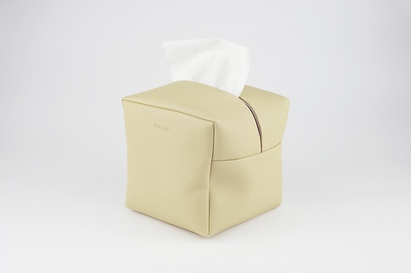 卷纸 立方体 面纸盒 防水纸巾盒 卫生纸盒 肤色 - 纸巾盒 - 人造皮革 卡其色