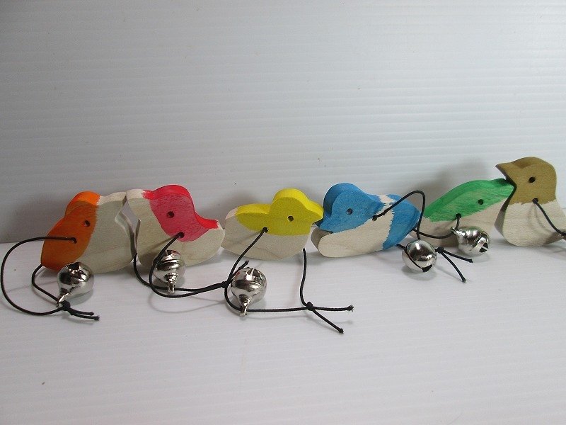 干支酉　とり　六匹組鳥キーフォルダー b Japan postage205 yen - 钥匙链/钥匙包 - 木头 红色