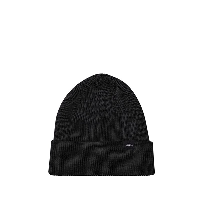 Mika Beanie 保暖反折豆豆帽 (黑色) - 帽子 - 环保材料 黑色