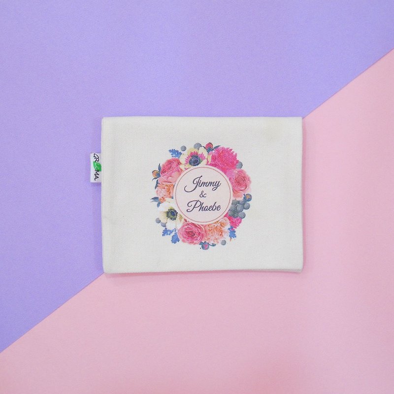 定制化-纯棉帆布面纸收纳套-婚礼小物-粉红花圈PR - 其他 - 棉．麻 多色