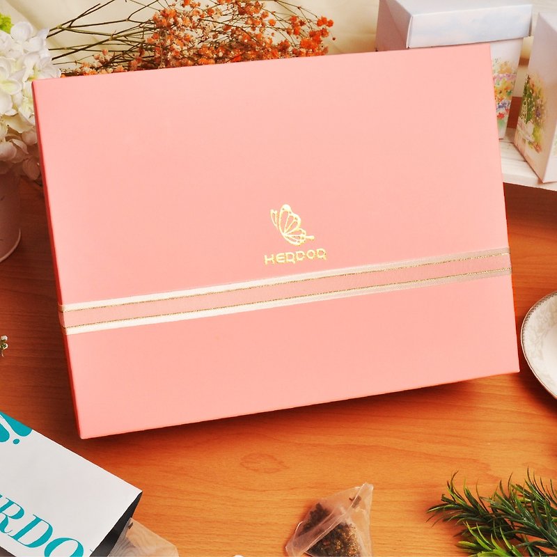 粉嫩茶语礼盒 (单罐茶+综合组)三角茶包【HERDOR花茶礼盒】 - 茶 - 其他材质 粉红色