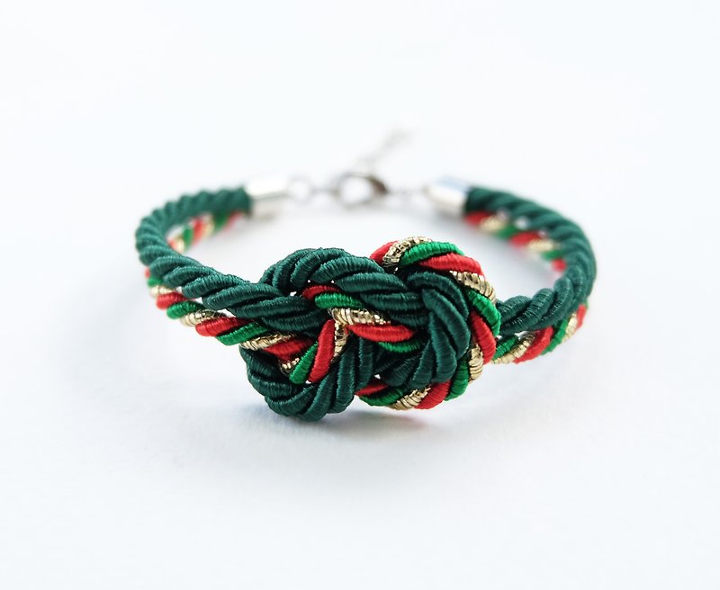Christmas gift collection , Green/Red/Gold Infinity bracelet - 手链/手环 - 其他材质 绿色