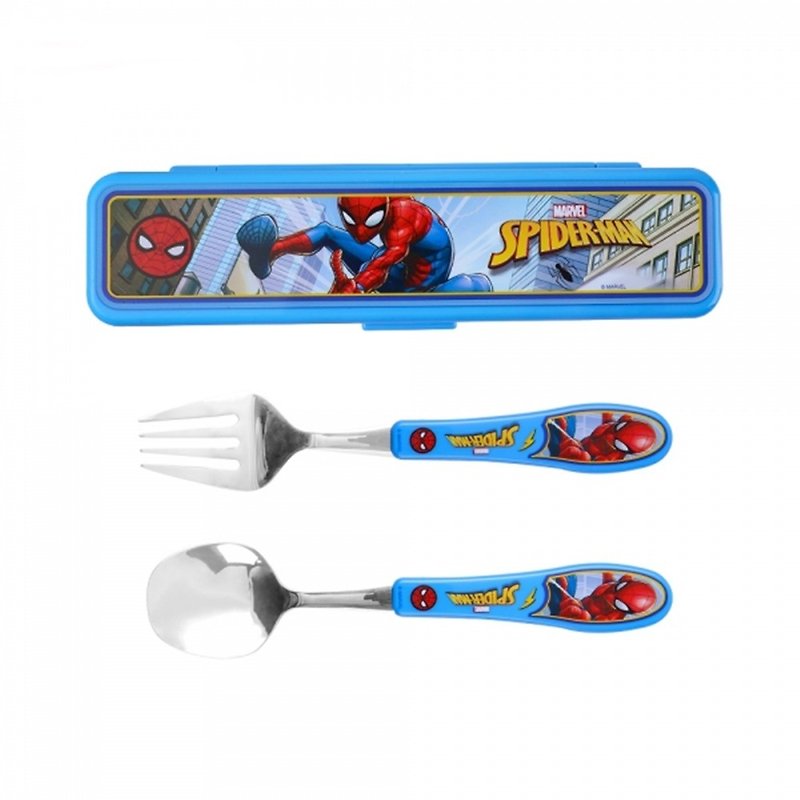 SuperBO 不锈钢匙叉组(附盒)-蜘蛛人 - 儿童餐具/餐盘 - 不锈钢 