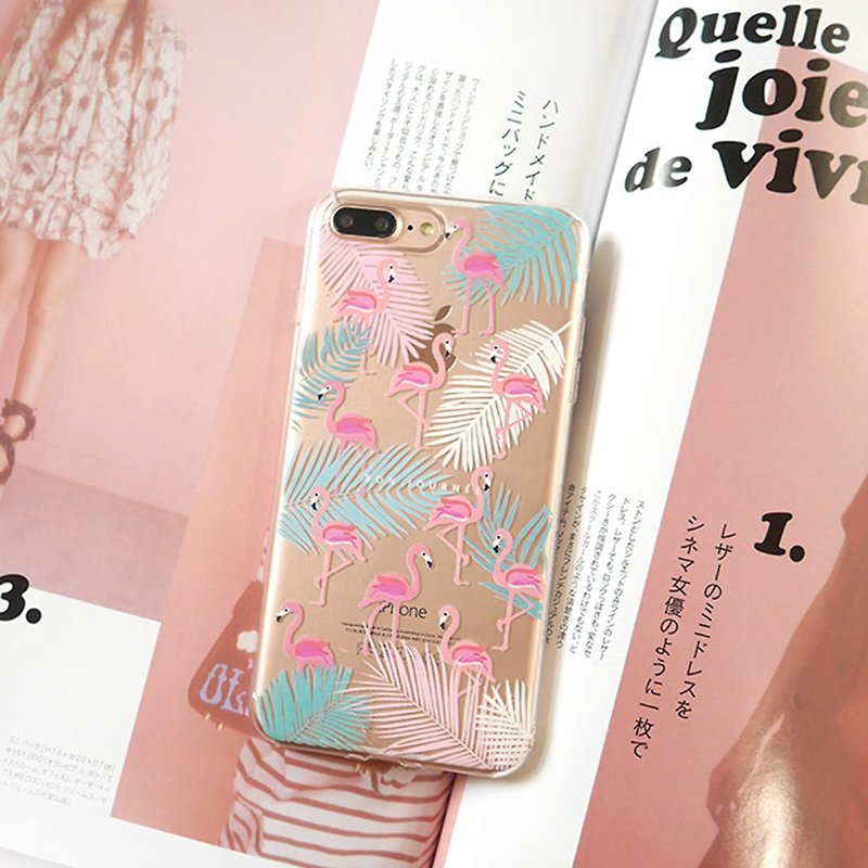 粉鹤水绿雨林透明手机壳 - 手机壳/手机套 - 其他材质 粉红色
