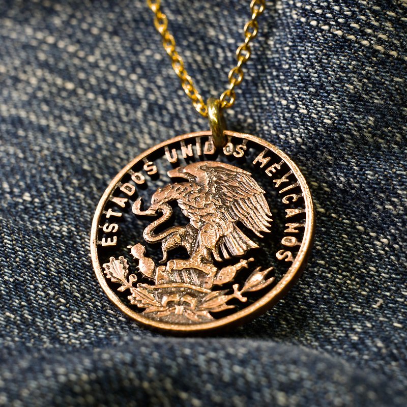 雄鹰硬币颈链 墨西哥 - 项链 - 铜/黄铜 