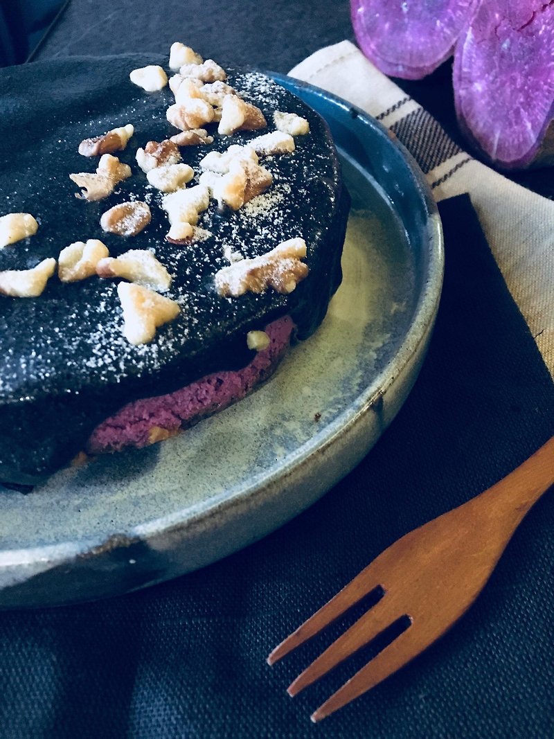 紫艳冬季紫心地瓜奶酪蛋糕(6寸/自享组/不附餐盘/蜡烛) - 谷物麦片 - 纸 紫色