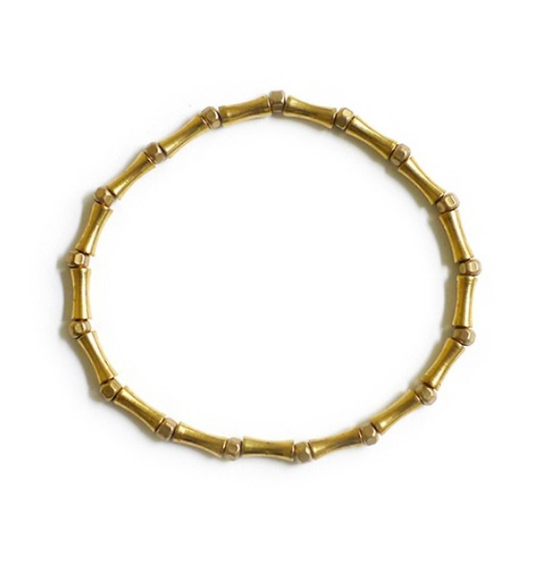 Ficelle |手工制作黄铜天然石手链|【黄铜】铜话 – 竹节 - 手链/手环 - 其他金属 金色