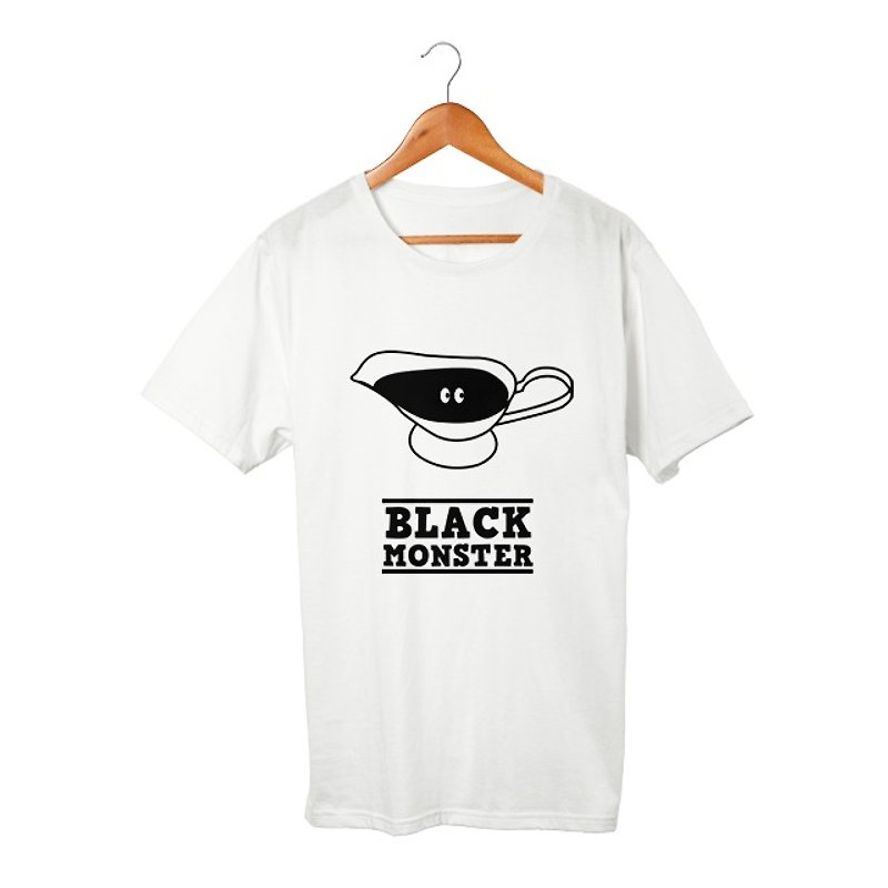 Black Monster #11 T-shirt - 中性连帽卫衣/T 恤 - 棉．麻 白色