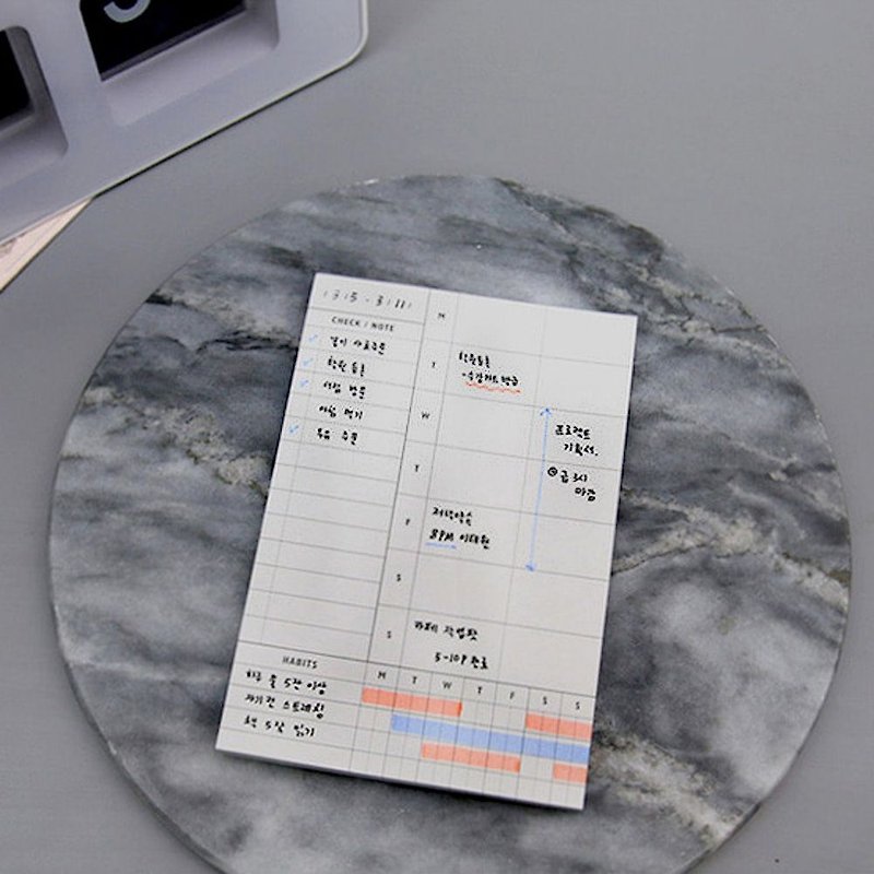 Second Mansion 彩度计划功能便条本-03周计划表-灰,PLD61853 - 便条纸/标签贴 - 纸 灰色
