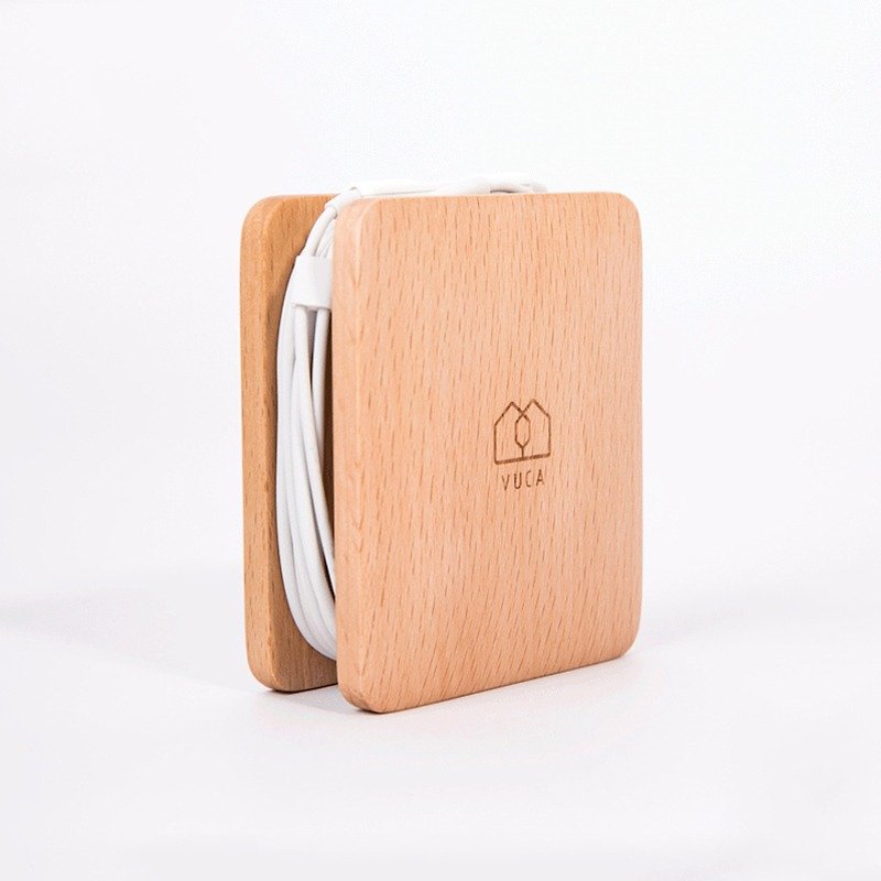 原木耳机卷线盒(榉木) ─ 居家办公小物  送礼包装 加购刻字 - 耳机收纳 - 木头 咖啡色