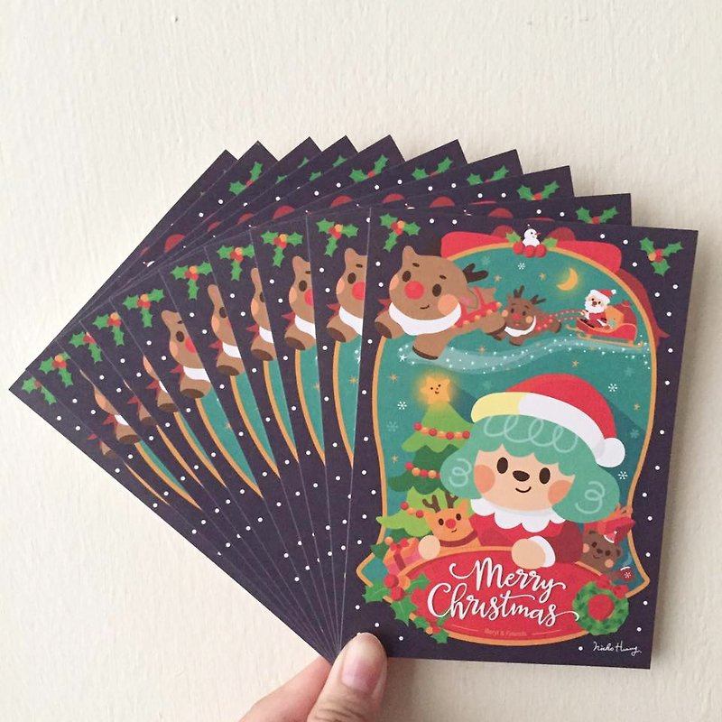 圣诞庆典(蓝)欢乐组(十张一组) - 卡片/明信片 - 纸 蓝色