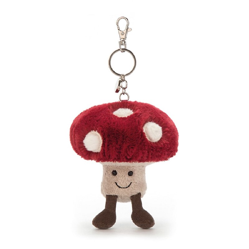 Jellycat 钥匙圈/吊饰 Amuseable Mushroom 超级蘑菇 约9厘米 - 吊饰 - 聚酯纤维 粉红色